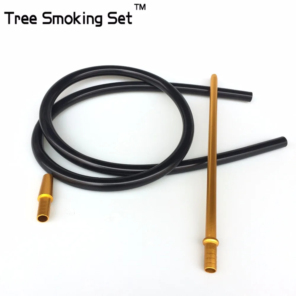1.8 m Hookah Water Black Silicone Hose Hookah Shisha Accessories Golden
