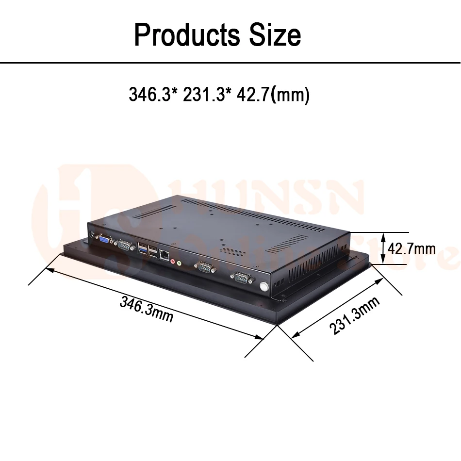 14 дюймов 2 мм встроенный IP54 Промышленные ПК панели, 10 баллов емкостный сенсорный, Intel 3855U, Windows 7/10/Linux, [HUNSN WD09]