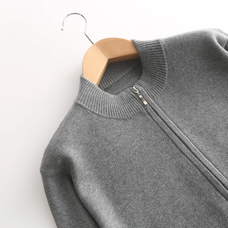 ATTYYWS Winter new men's half-high collar zipper sweater cardigan cashmere jacket warm knit solid color ATTYYWS Winter new men's half-high collar zipper sweater cardigan cashmere jacket warm knit solid color