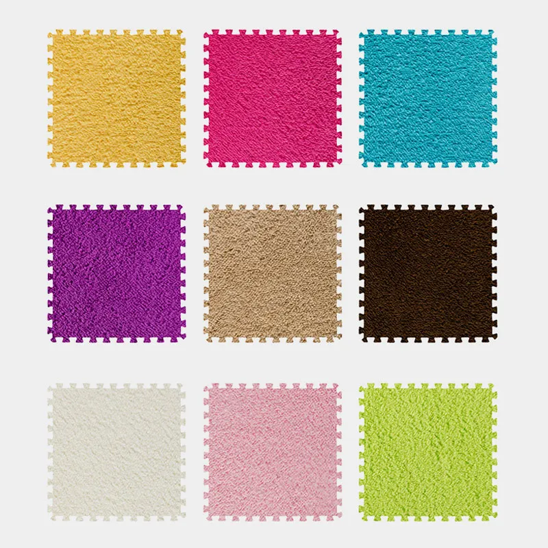 

Foam Furry Carpet Puzzle Mat Plush Warm Rug Children Baby Floor Mat new arrivals