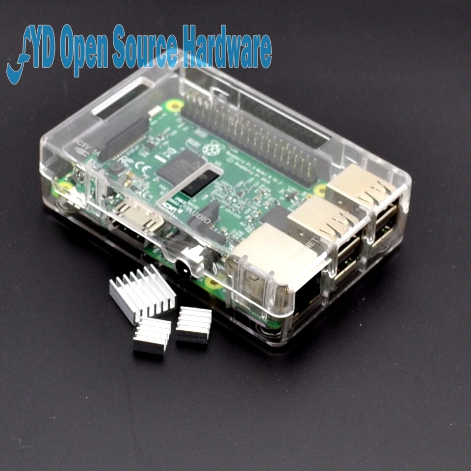 

Raspberry Pi 3 Model B Board+shell Heat sinks 1GB LPDDR2 Quad-Core WiFi&Bluetooth