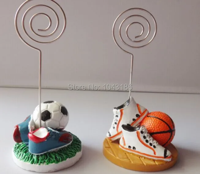 

Free shipping wedding party decoration Basketball or football Themed shoes Place name Card Holders Sport Theme 100pcs/lot