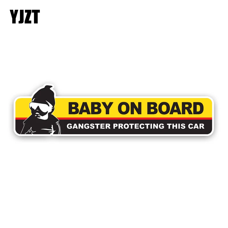 

YJZT 17.9*4.5CM Interesting BABY ON BOARD Lovely Cartoon Car Sticker Motorcycle Decoration Warning Sign Graphic C1-5508