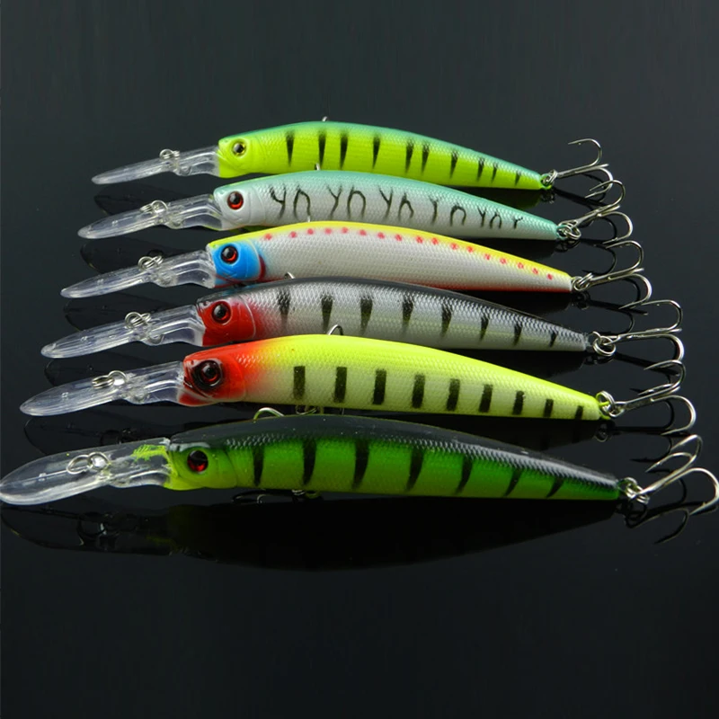 6Pcs 14.5cm 15g Hard Fishing Lure Crank Bait Diving Depth Lake River