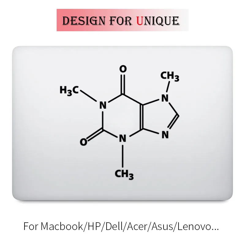 Кофеин молекулярная формула наклейка для ноутбука Apple Macbook Наклейка Pro Air Retina 11 12 13