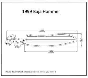 

1999 Baja Hammer Swim Platform Pad Boat EVA Teak Decking 1/4" 6mm