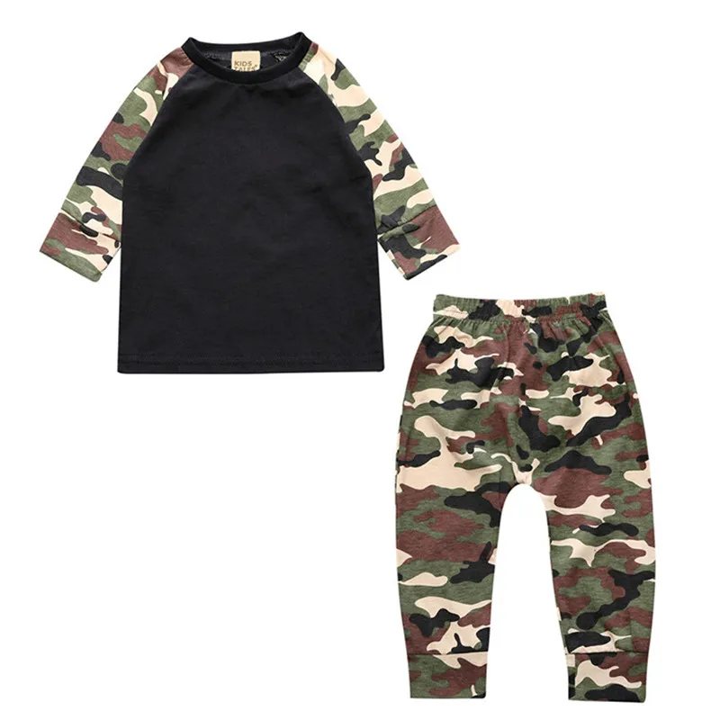 

Malayu Baby Kids Baby Girl Clothes Fashion Camouflage T-shirt & Pants 2pcs Outfits Clothing Set Sport Suit Children Tracksuit
