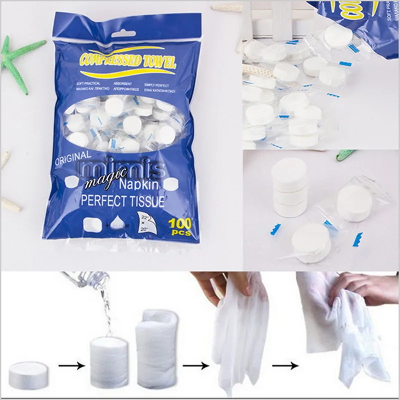 2017 new 100pcs Disposable Compressed Towel Magic Mini Portable Face