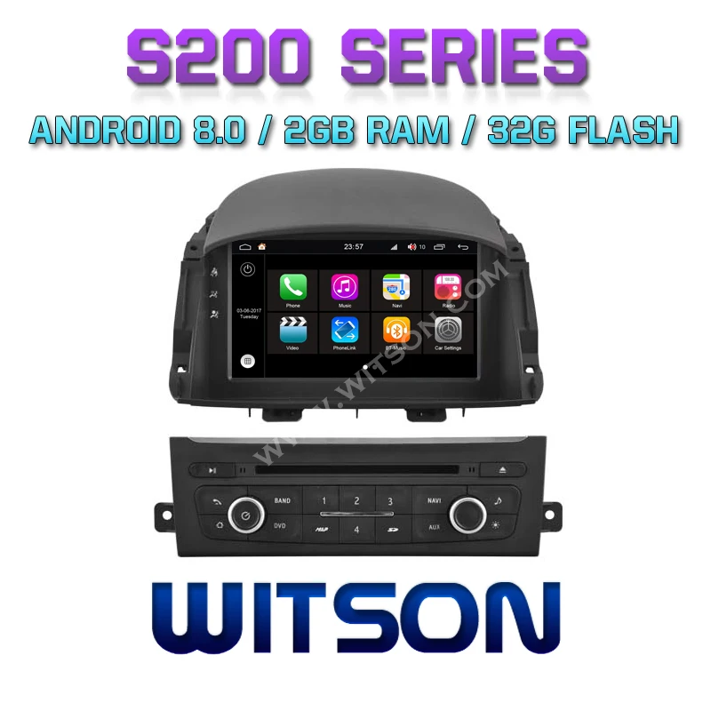 WITSON S200 Android 8,0 8 Восьмиядерный 32 ГБ флэш автомобильный DVD для RENAULT KOLEOS Стерео+ gps+ ГЛОНАСС+ DVR/wifi+ DSP+ DAB+ OBD+ TPMS+ 4G