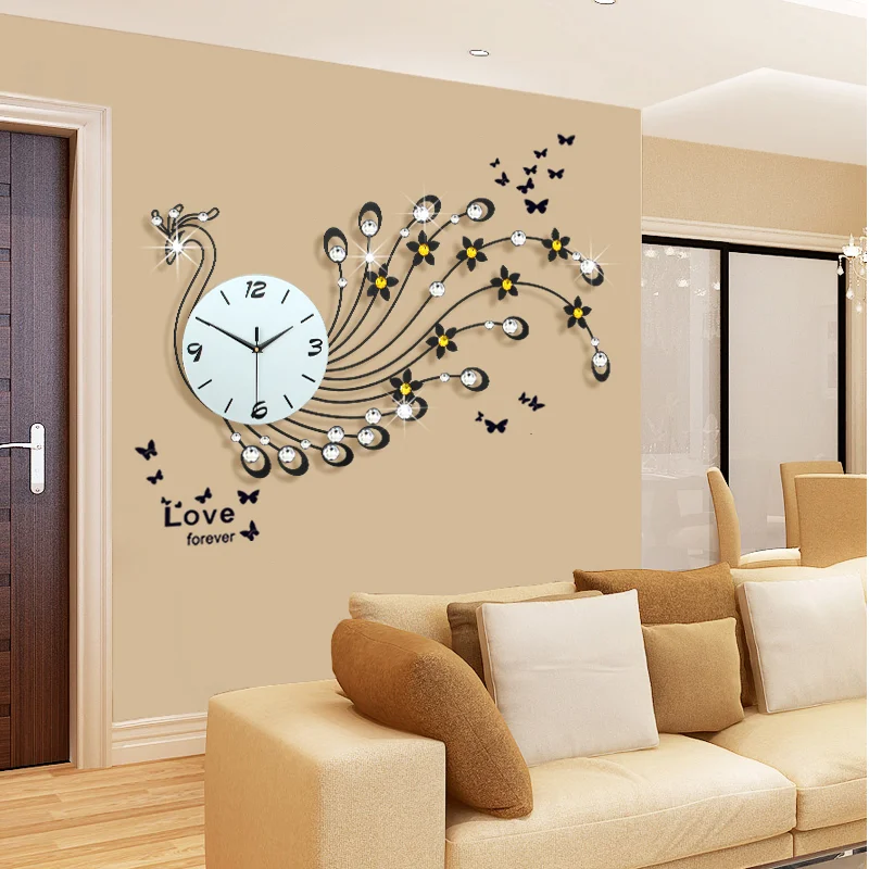 Besar Pea Wall Clock Modern Desain Dinding Ruang Tamu Watch Besi Besar Pea Wall Clock Modern Desain Dinding Ruang Tamu Watch Besi Bisu Digital Jam Dekorasi Rumah Dekoratif Di Clocks Dari