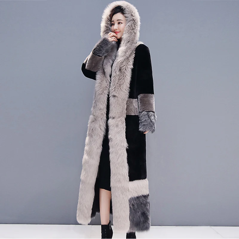 #*Cheap Long cotton jacket coat 2019 winter new long parkas womens thicken warm cotton coats female solid Fake fur collar jackets