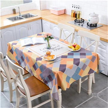 Цветная декоративная скатерть с геометрическим принтом, водонепроницаемая скатерть, прямоугольная скатерть для обеденного стола, скатерть s для кухни - Цвет: as picture