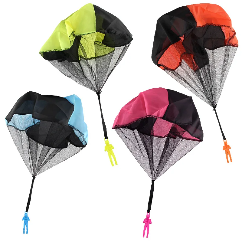 

Children's hand throwing parachute toy soldiers parachute outdoor toys children toy square outdoor toys