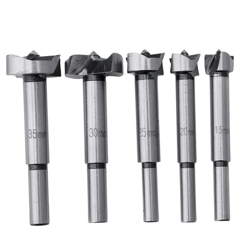 Hot 5Pcs Wood Drill Bit Wood Drills Boring Hole Saw Cutter Tool 15/20