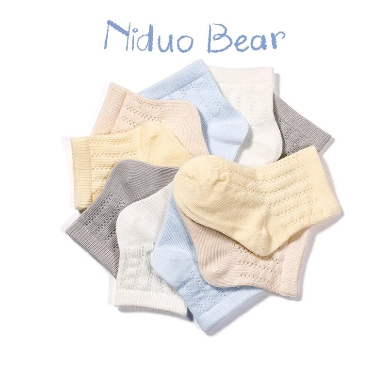 

Niduo Bear 2019 Cute Love Newborn Baby Socks Knee Soft Baby Girl Boys Socks Sokken Infant Toddler Solid Anti Slip Socks neonato