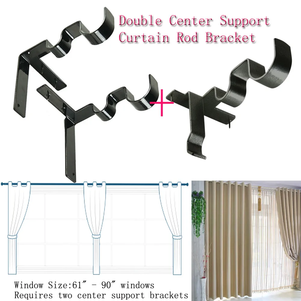Us 5 7 Double Curtain Rod Bracket Kwik Hang Center Support Into Window Frame In Brackets From Us 5 7 Double Curtain Rod Bracket Kwik Hang Center Support Into Window Frame In Brackets From
