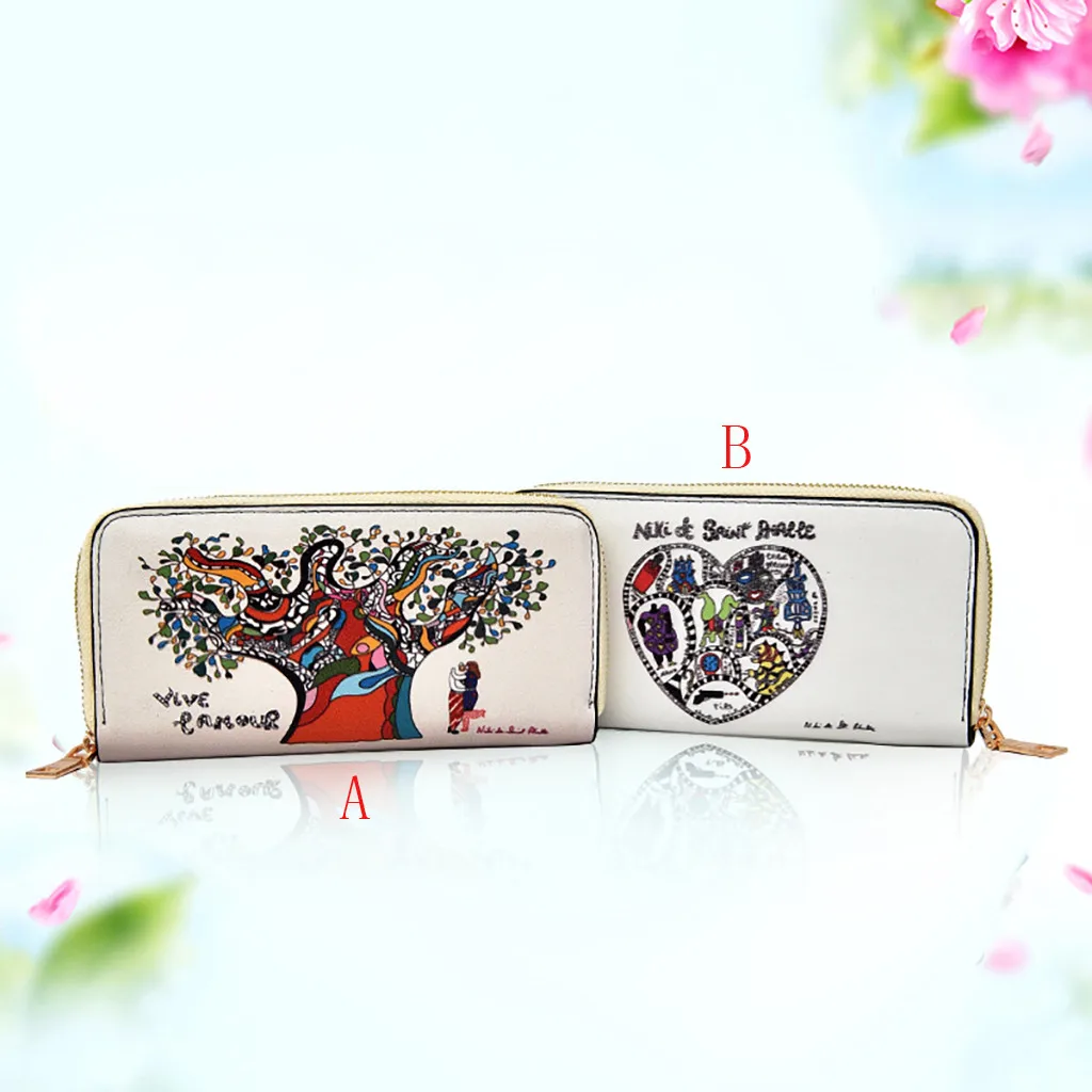 

2019 Fashion Women New Fashion Casual Printed Long Zipper Wallet Clutch Long Bag Multi Card Wallet billetera mujer 50