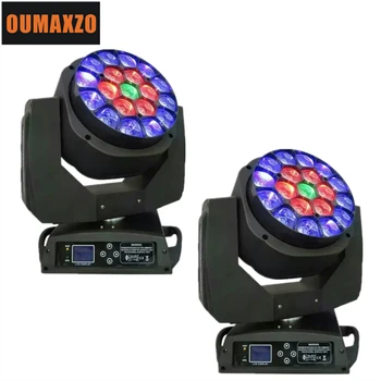 cheap 2 Stks partij Big Eye Moving Head 19Pcs 15W Zoom Bee Eye Moving Head Lights 19*15W Grote Bijen Ogen Rgbw Led Beam Moving Head Licht Voor