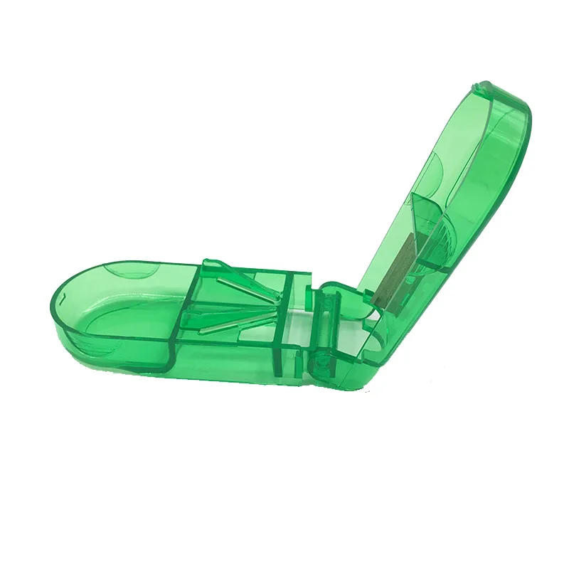 Коробка для пилюль, портативный удобный ящик для лекарств, нож для разрезания таблеток, разветвитель для лекарств, держатель для таблеток, коробка для пилюль, пилюля - Цвет: Зеленый
