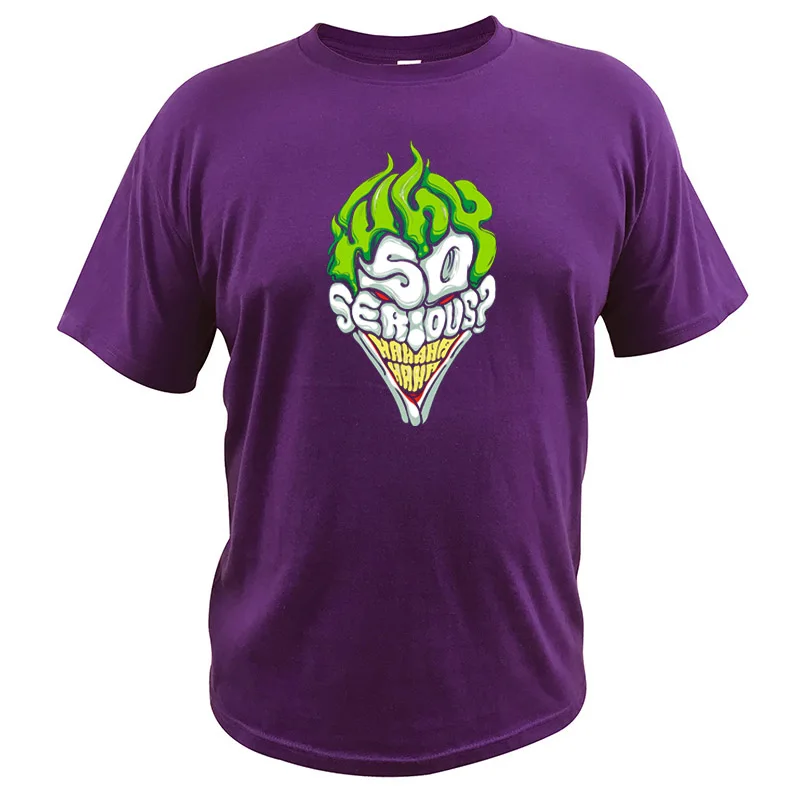 Футболка «Джокер», «враг Бэтмена», «Почему так сложно», креативная хлопковая футболка высокого качества с цифровым принтом, футболки с супергероями комиксов - Цвет: Фиолетовый