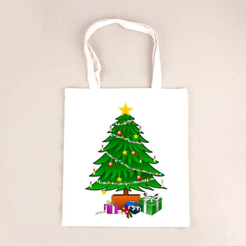 

Christmas Tree Women's Zipper Canvas Shoulder Handbag Canvas Shoulder Bag Large Capacity Bag Christmas gift For Children BB262