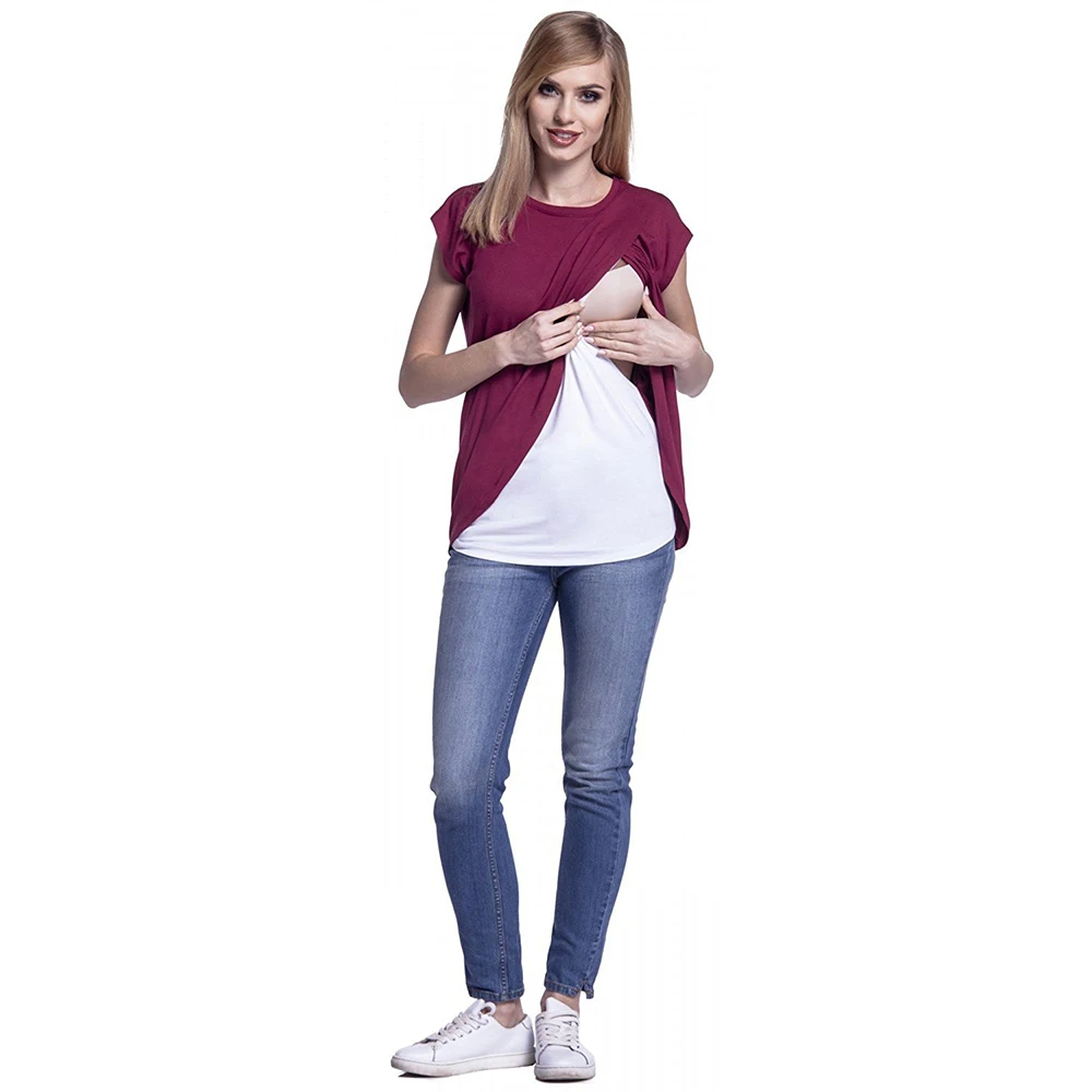 Maternity T-shirt Nursing Tops women t-shirt large size shirt Pregnancy Clothes For Pregnant Women Breastfeeding Clothes Tees