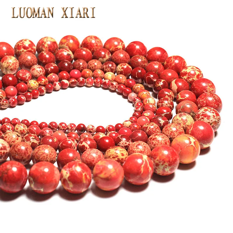 

AAA+ Red Imperial Turquoises Emperor Natural Stone Beads For Jewelry Making DIY Bracelet 4mm 6mm 8mm 10mm 12mm strand 16''