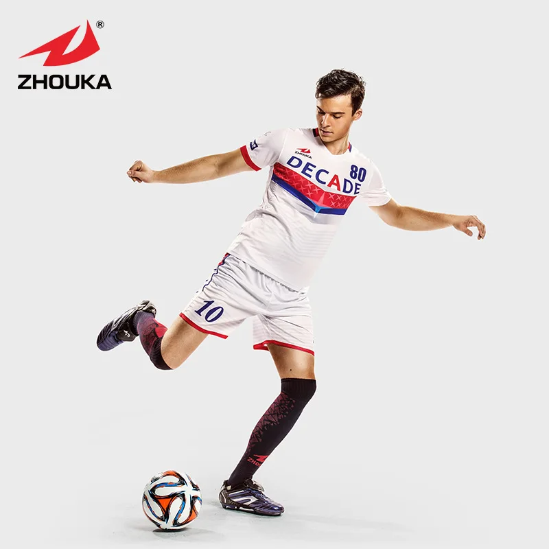 

White Football Jersey Custom Sponsor Name Number Include Printing Sublimation Printing Soccer Jersey
