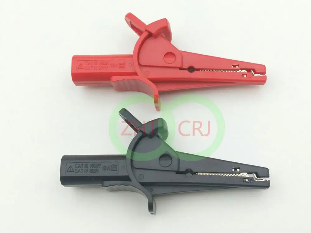 Alligator clips 2pcs 10A 1000V Alligator Clip Copper For Multimeter Pen 4mm Banana connector adapter