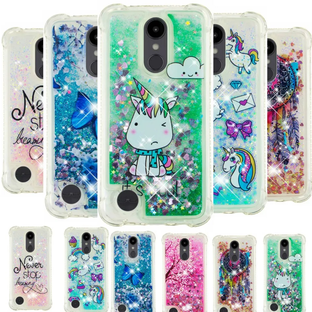 Luxury Dynamic Liquid Bling Quicksand Phone Case for LG Stylo 4 Stylus Q 3 Soft Silicone Cartoon Unicorn Cover |