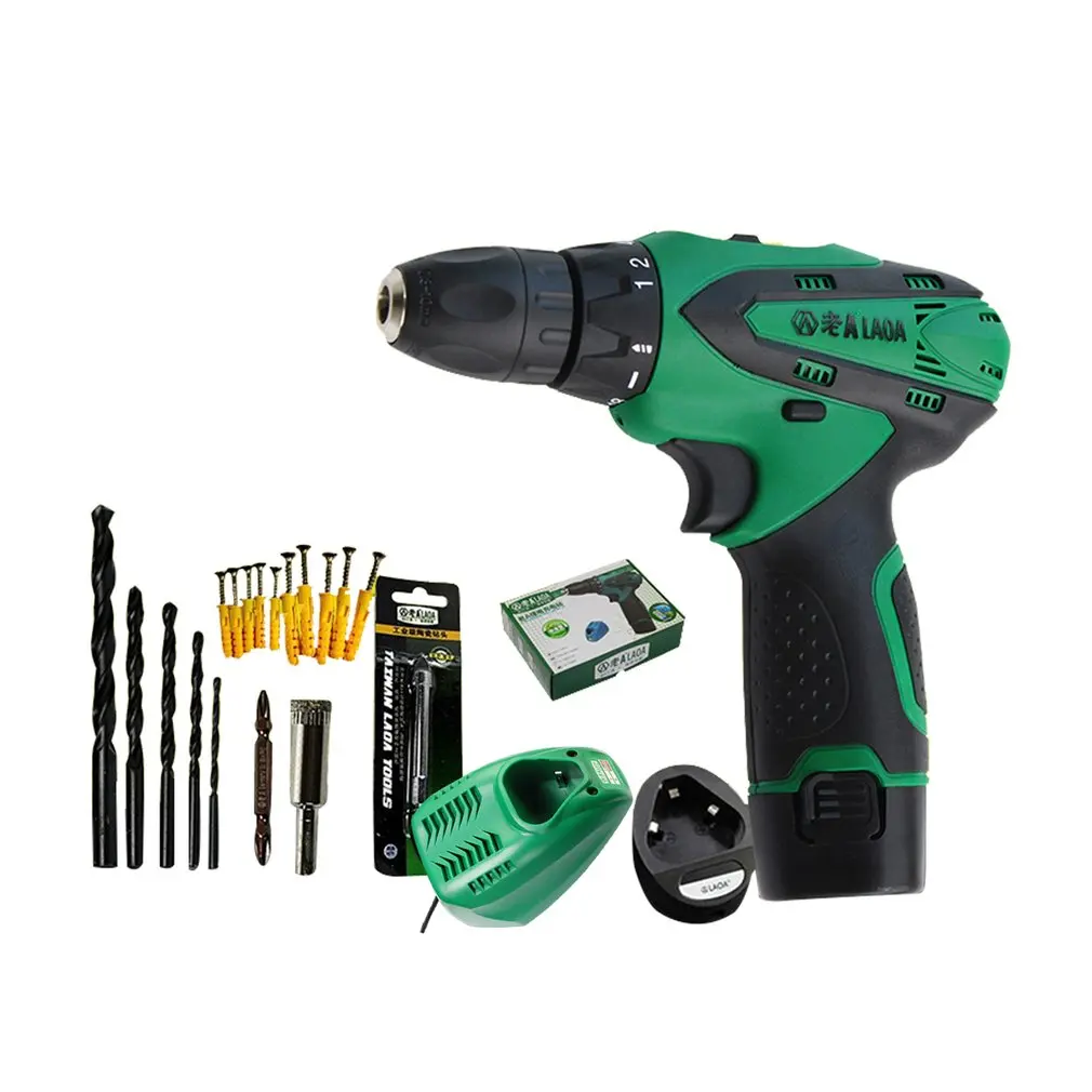 

LAOA Rechargeable Lithium Battery Cordless Electric Drill Bit 12V Screwdriver Torque Screw Gun Power Tools 20pcs Accessories