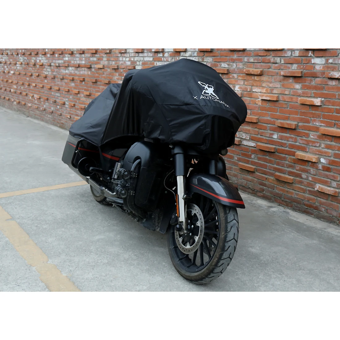 X AUTOHAUX Motorcycle Half Cover 210T Universal All Season Waterproof Dustproof Rain Dust UV Protector
