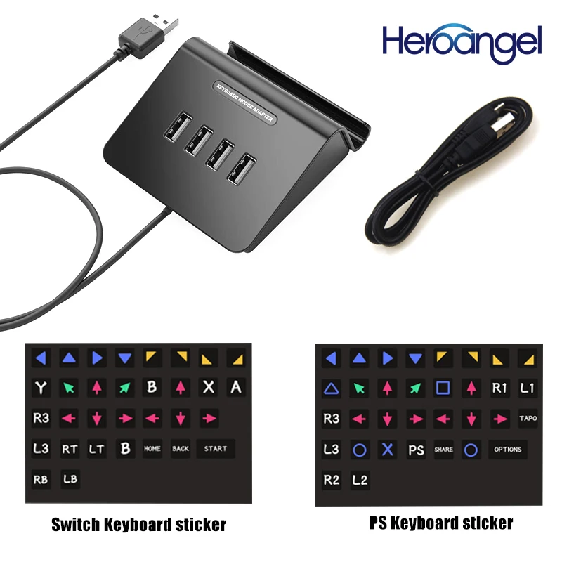 

For PUBG FPS Game Controller Keyboard and Mouse 4 in 1 HUB Adapter for PS3 / PS4 / XBOX One / Nintendo Switch