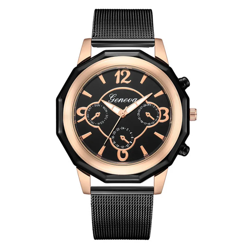 

2019 New Casual Analog Quartz Watches Mesh Stainless Steel Wristwatch Ladies Clock Creative Rhombus Women Gift Relogio Feminino