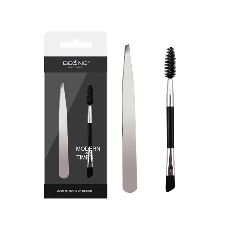 Buy 2pc/Set Eyebrow Tweezer&Double Ended Eye Makeup