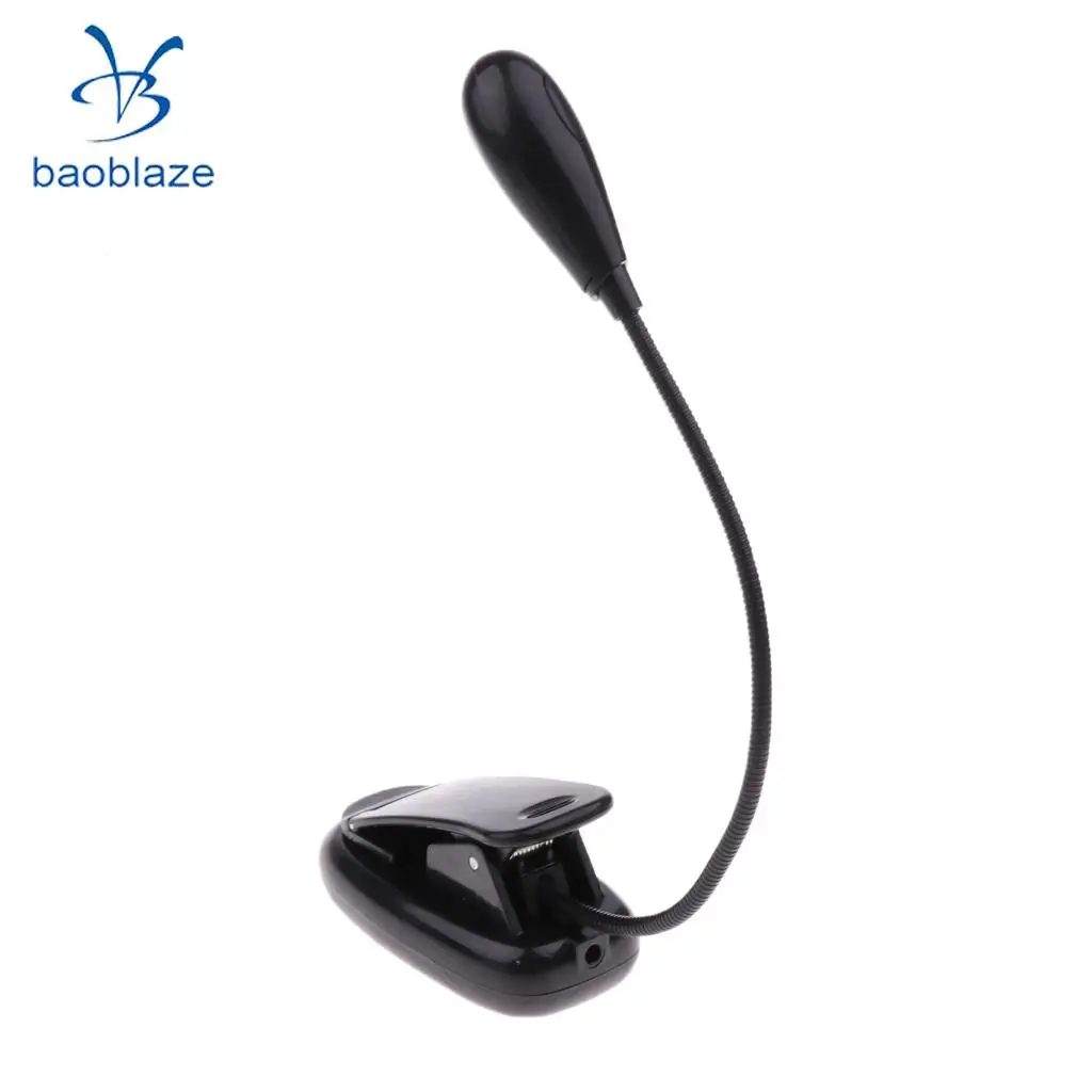 Portable Travel Flexible Neck 2led Clamp clip-on Reading book light Lamp, Battery and USB Powered , 2 ways to offer power	