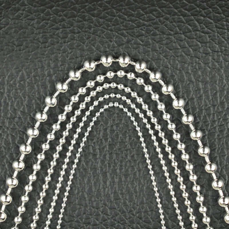 Real 925 Sterling Silver Round Bead Ball Chain Necklace for Women Men Girls Boys Fashion Party Costume Jewelry Festive Hot Gift Fashion Jewelry