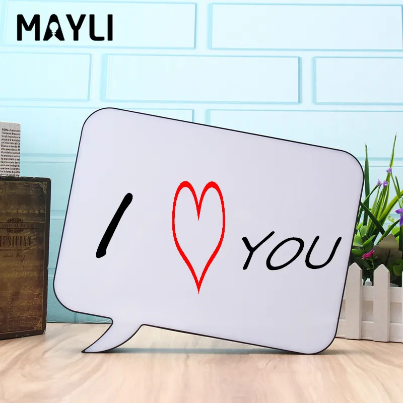 

Mayli Wedding Christmas Party Decor Light Up Your Life Handwritten LED Message Board Light Box USB Night Lamp 30x22x5cm