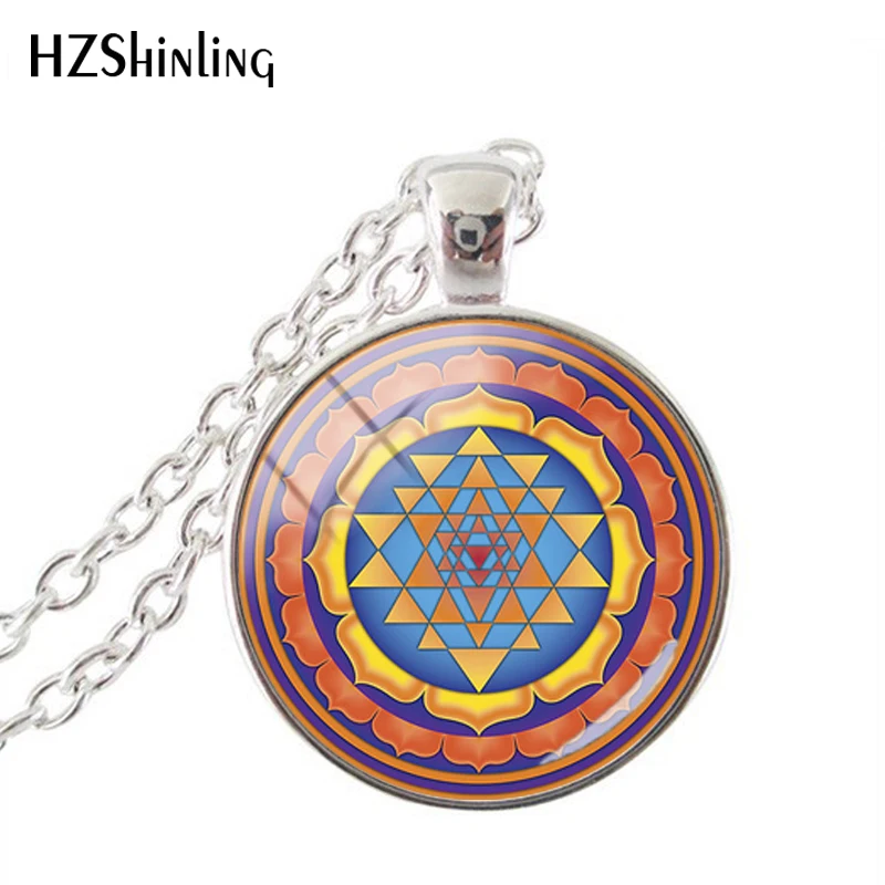 

New Chakra Spiritual Buddhist Sri Yantra Pendants Necklace Sacred Geometry Sri Yantra Meditation Necklace Jewelry