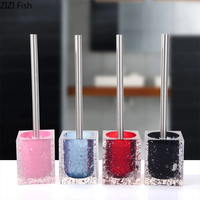 

Resin Toilet Brush Set Stainless Steel Handle Resin Base Toilet Cleaning Plastic Soft Brush Toilet Cleaning Tools
