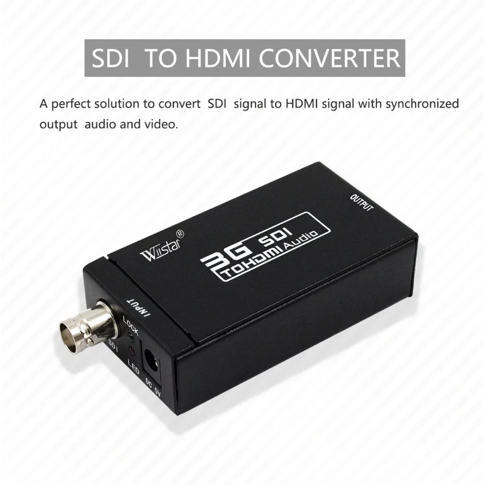 WIISTAR SDI HD-SDI 3G-SDI к HDMI 720 p/1080 p адаптер видео конвертер со встроенным аудио