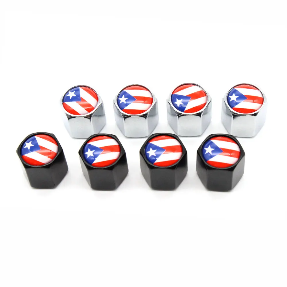 

4 Pcs/Set Puerto Rico flag Car Valve Caps Car Dust Caps Tire Wheel Stem Air Valve Caps Valve Stem Cover for Cars Moto Bike