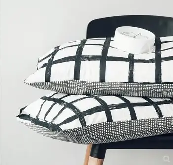 

Nordic Simple bedroom cotton couple pillowcase Single pillow cover bed black white pillow case household