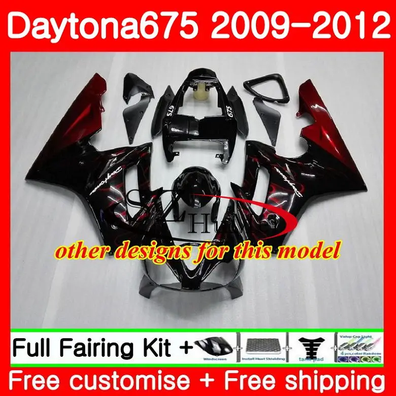Впрыска для Триумф Repsol черный Daytona 675 09 10 11 12 Средства ухода за кожей 88sh3 daytona675 09-12 Daytona 675 2009 2010 2011 2012 обтекатели
