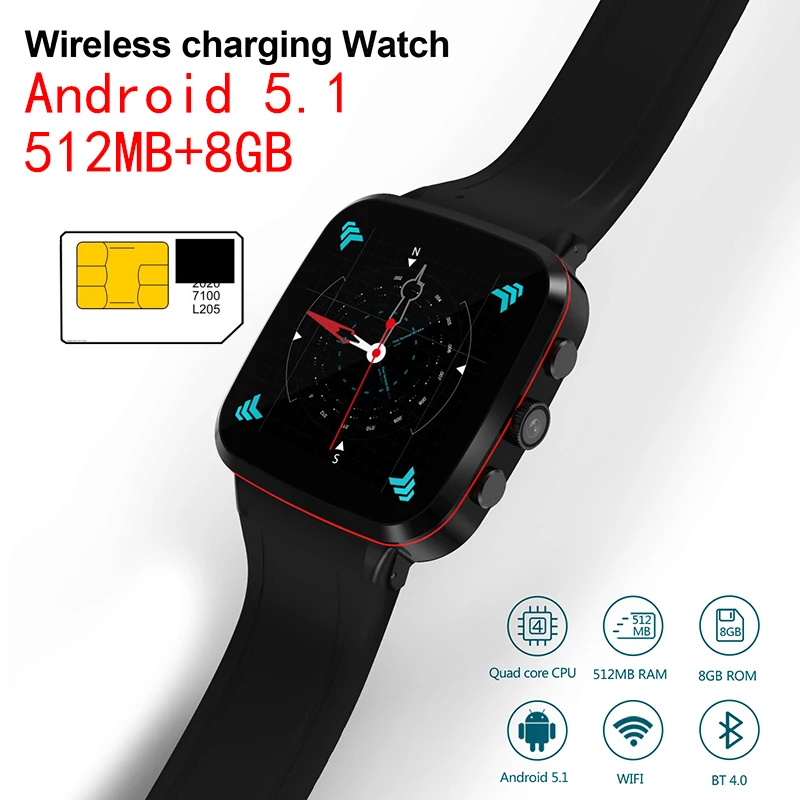 

Newest 3G Wifi Smart Watch N8 Android 5.1 512RAM 8GBROM GPS Bluetooth4.0 Camera 5.0M MTK6580 SmartWatch support sim card man