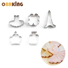 UPSPIRIT 5 шт./компл. Нержавеющая сталь печенья прессформы Эйфелева башня клевера Форма формы для выпечки торта Плесень Fondant(сахарная) формочки для печенья прессформы