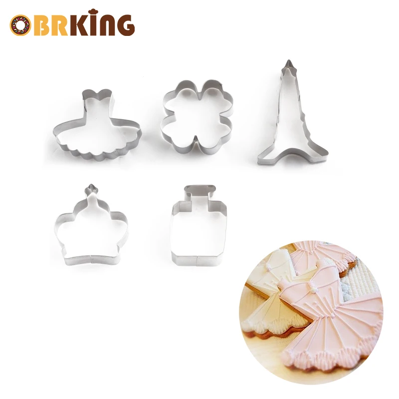 OBRKING 5 шт./компл. форма для печенья из нержавеющей стали Эйфелева башня клевера