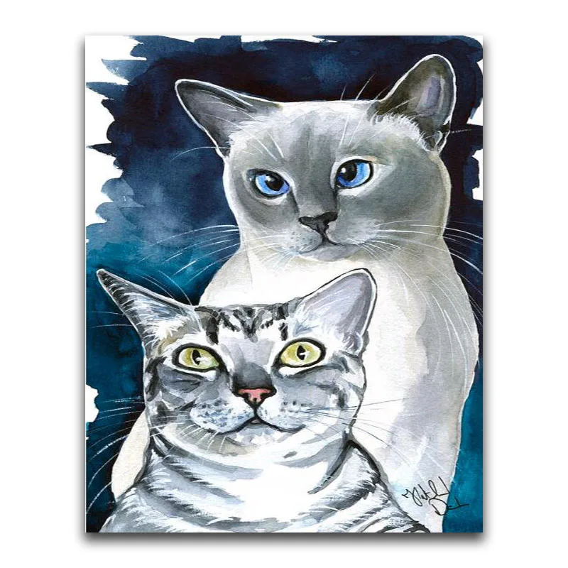 Full Round Diamond embroidery Cross stitch Cartoon Tiger Full Square Diamond mosaic Animal kitten 5D DIY Diamond painting cat
