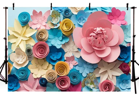 

7x5 футов винтажный шикарный бумажный Цветочный фон на заказ моющийся без складок фон для фотостудии ткань из полиэстера