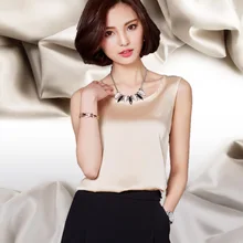 New Fashion Women Blouse Sleeveless Summer Tops Blusas 2016 Solid Color All-match Silk Vest Shirt Plus Size Casual Chiffon Shirt
